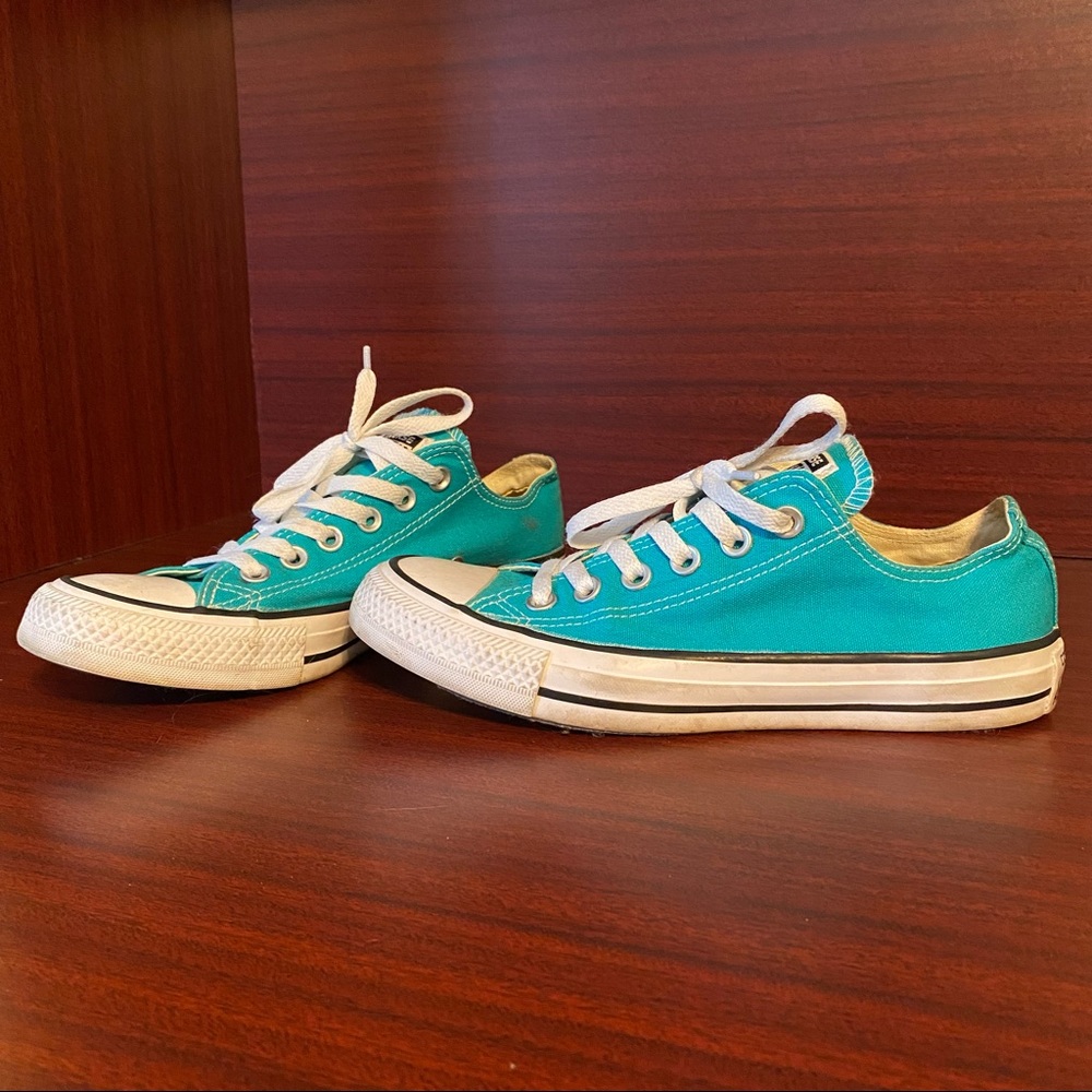 Turquoise Converse All Star Low Tops